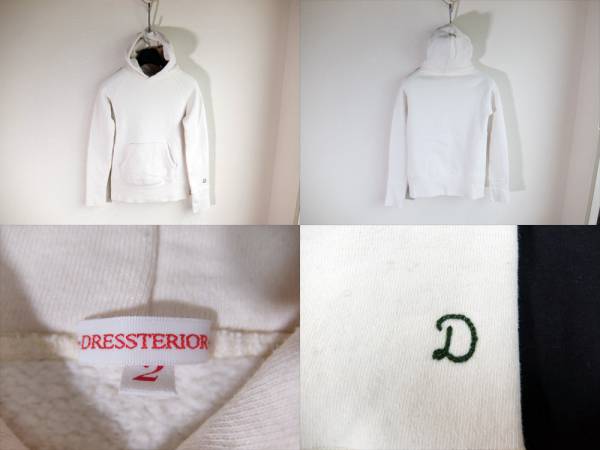 DRESSTERIOR ドレステリア 定番 D刺繍パーカー アイボリー