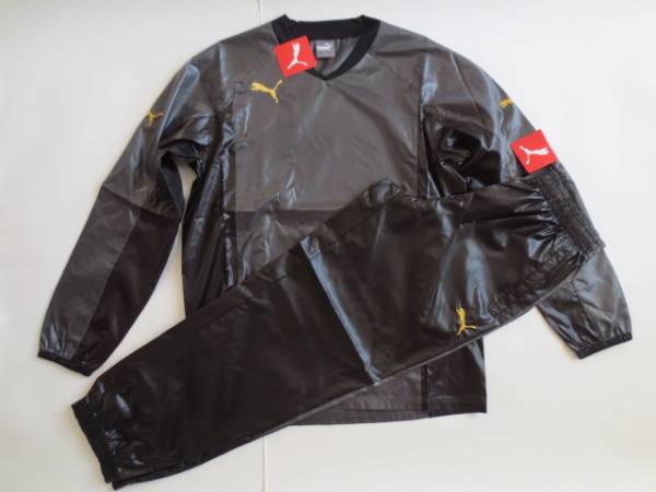 プーマPUMA■サッカー　上下セット新品■М　グレー＆黒