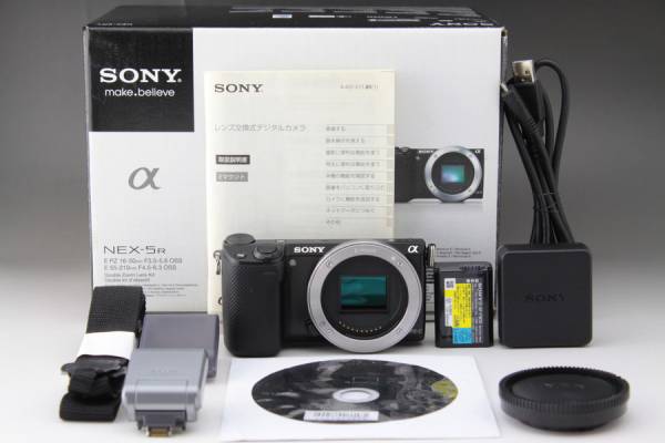 極上級 SONY NEX-5R ボディ 黒 付属品+元箱+ 安心保証付 ソニー
