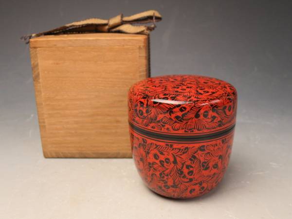 讃岐 蒟醤塗 キンマ 木製 棗 茶道具 無傷 7284H