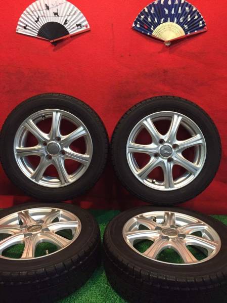 162. 155/65/14 激安良品 8分山 DUNLOP 4本セット