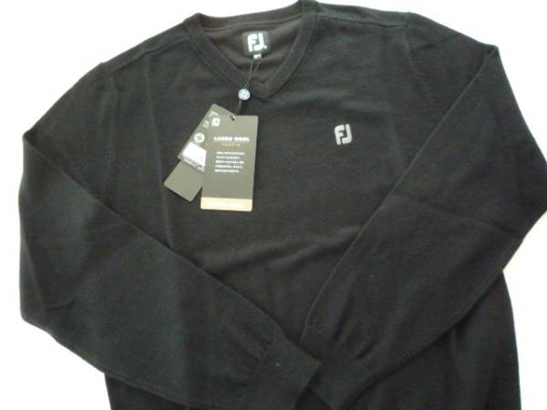 《2016秋冬》フットジョイウールVネックセーターF16-M03黒(M)