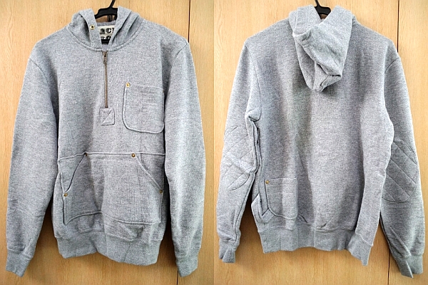 未使用 BACKDROP バックドロップ ハーフジップ リベット留め スウェット パーカー プルオーバー 日本製 珍品 backdropの通販