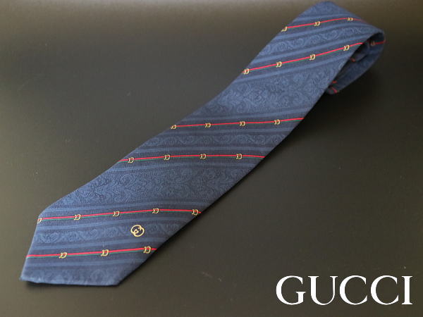 J2d/美品/GUCCI/グッチ/ネクタイ/スーツ/シェリーライン/メンズ シルク
