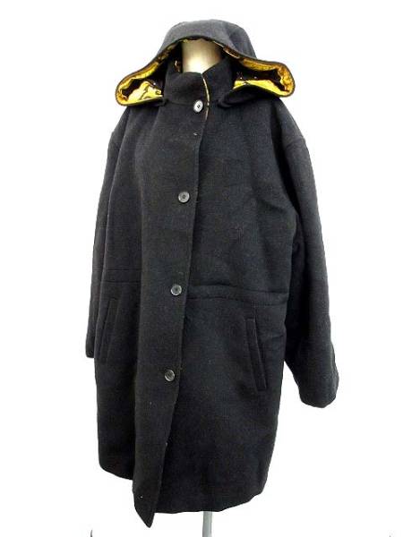 ヘルノ ロングコート カシミヤ混 シルク混 フード付き 42 黒 【公式通販】