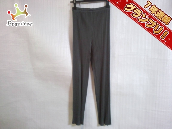 プリーツプリーズ パンツ 1 レディース 新品同様 ダークグレー PLEATS
