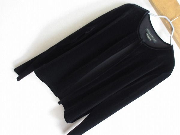 ローラアシュレイ　ベロアカーデ　ジャケット黒