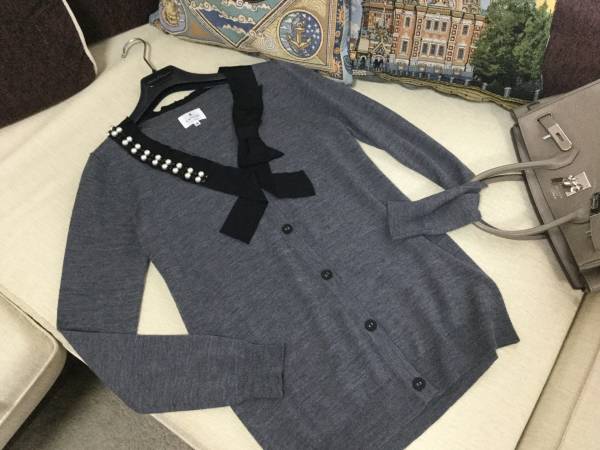 LANVIN☆ランバン☆パールリボン☆キュートでモードなカーデ☆