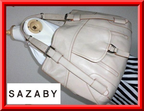 ①　肩掛け可　SAZABY サザビー　レザーバッグ　bag 　