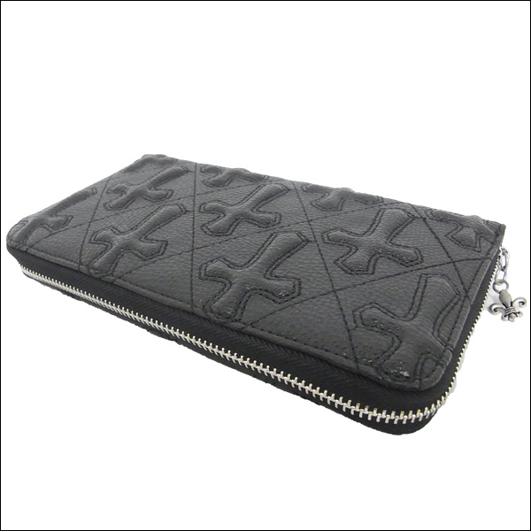 数量限定 立体的十字架 ラウンドファスナーパスポートケース BK