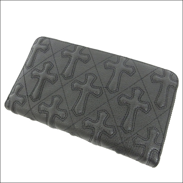 数量限定 立体的十字架 ラウンドファスナーパスポートケース BK