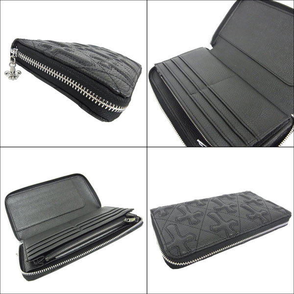 数量限定 立体的十字架 ラウンドファスナーパスポートケース BK