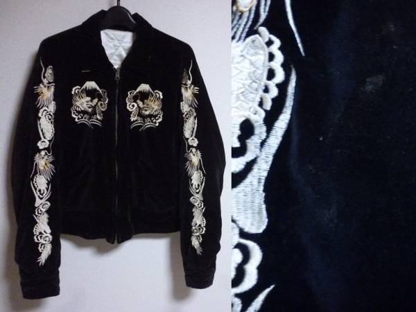 ★K.MAYER★クリフメイヤー 別珍 襟付 スカジャン L ※白虎x白鷹