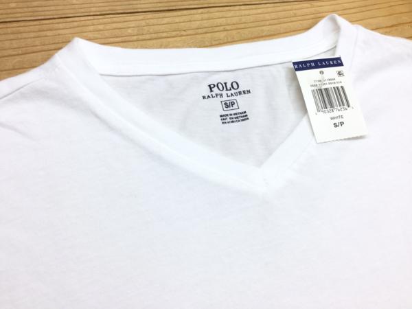 新品【XXL】☆ラルフローレン☆無地Vネック長袖Tシャツ/白