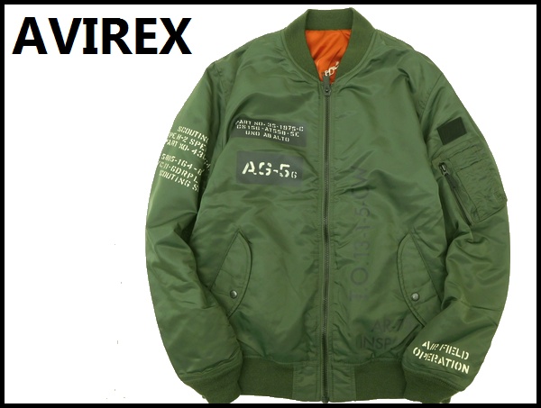AVIREX MA-1 フライトジャケット ステンシル　リビルド　カーキ　XL 新品 アヴィレックス ステンシル入 MA-1 フライトジャケット 新AVIREX