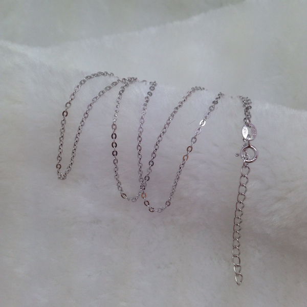 新品 シルバー925の小豆チェーン 全長45cm_3