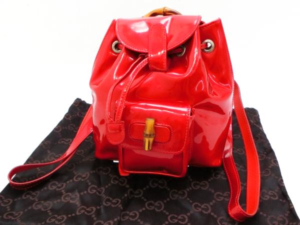 GUCCI グッチ バンブー レッド ミニバッグ バックパック オールド 