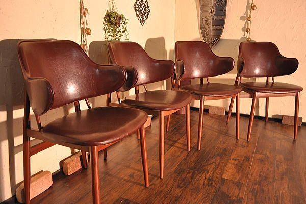 FH22HZR*北欧styleビンテージ調チェアー4脚セット1円美品展示品