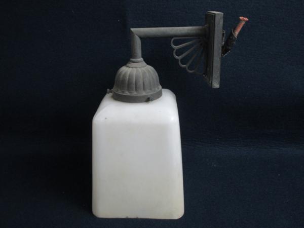 ◎㊦アンティーク 照明器具 電傘 ブラケット 乳白ガラス ランプ