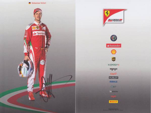 セバスチャン・ベッテル 直筆サイン 記念品 SEBASTIAN VETTEL F1直筆