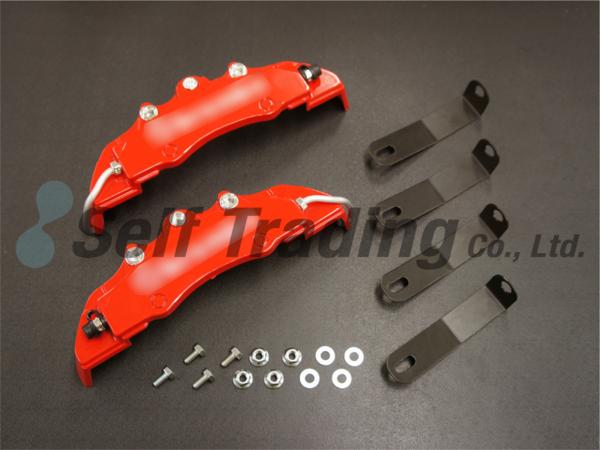 エブリィDA64DA17専用ステー付ブレーキキャリパーカバー◆レッド