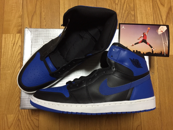 0 Jordan Air 1 Retro Nike - | Size Black Royal Bred High (2001