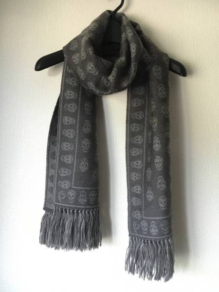 ALEXANDER MCQUEEN スカル柄 ストール マフラー ◇アレキサンダーマックイーン スカル柄 マフラー ストール ALEXANDER