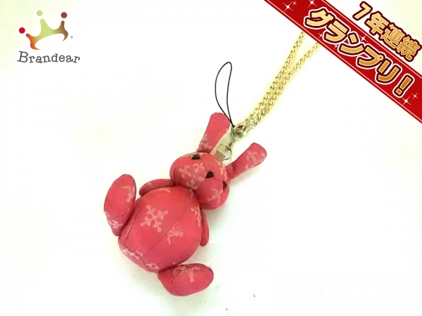 ラシット キーホルダー(チャーム) 美品 レッド×ベージュ うさぎ