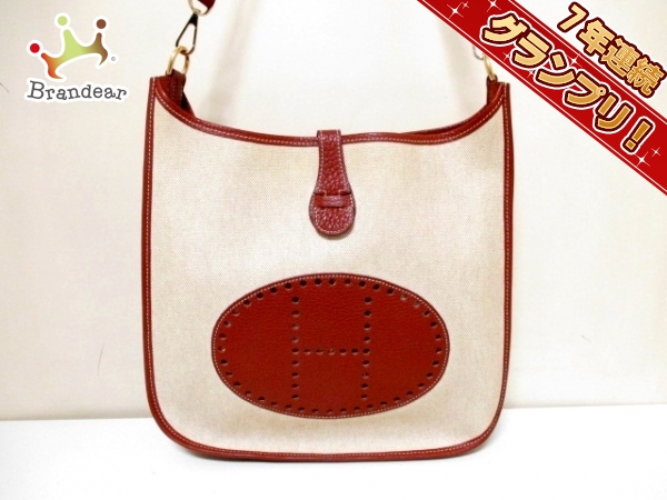エルメス ショルダーバッグ 美品 エブリンGM ベージュ×ブラウン HERMES 