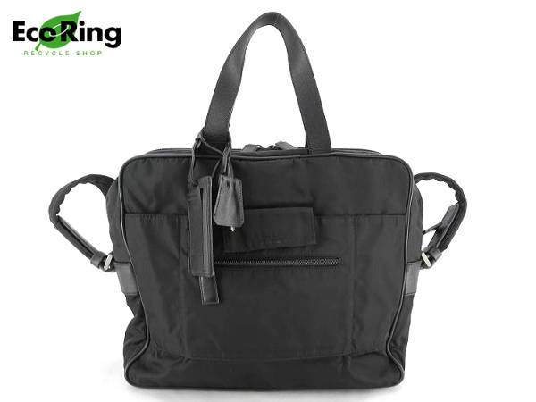 1円 プラダ ナイロン ショルダー付 ブリーフケース 書類鞄 BN826