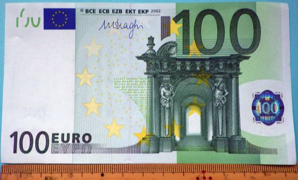 世界の紙幣【欧州統合通貨】100ユーロ 2002年 未使用 一円~