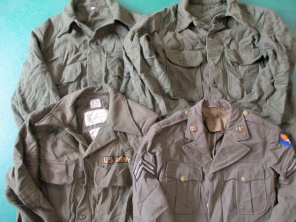◎US.ARMY 米軍実物 ウールシャツ (SML) 4枚セットUSA古着卸M398