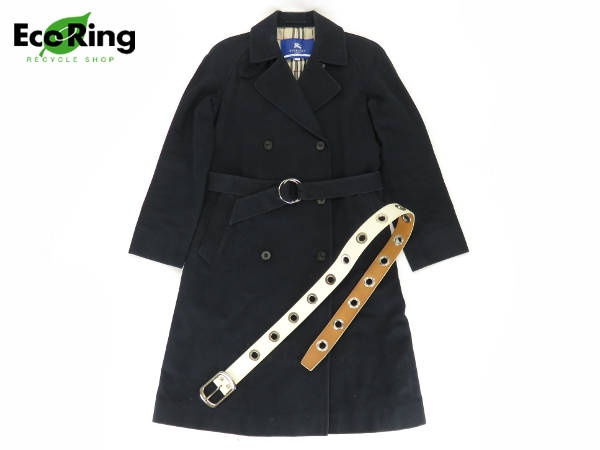 美品✨バーバリーズ ブルーレーベル　ベルテッドコート　ロング　ベルト BURBERRY BLUE ブルーレーベル バーバリーブルーレーベル LABEL