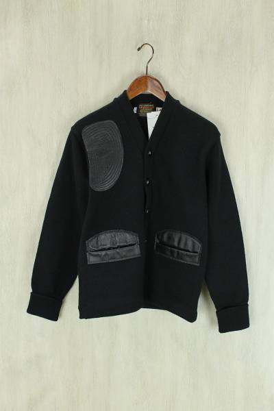 SKOOKUM◆カーディガン(厚手)/34/ウール/BLK