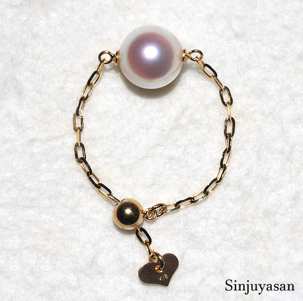 【フリーサイズ】最高の色！花珠級 8.2mm アコヤ真珠K18リング