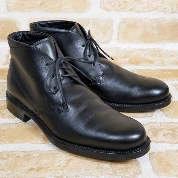 超美品 トッズ TOD'S レザーチャッカブーツ ブラック　7.5