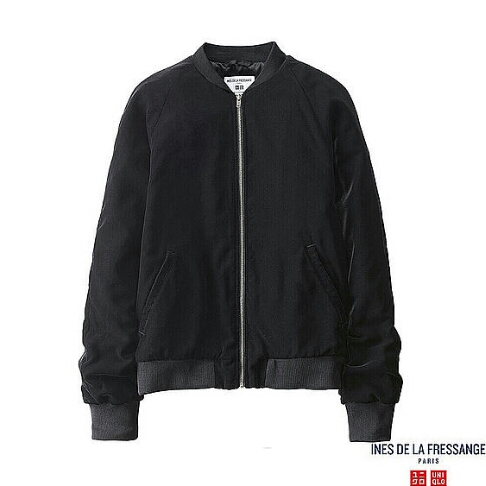 新品☆S☆送164円☆ユニクロ イネス ベルベットブルゾン☆黒ブラック 