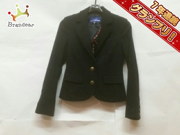 バーバリーブルーレーベル ジャケット 38 レディース 黒 BURBERRY BLUE 