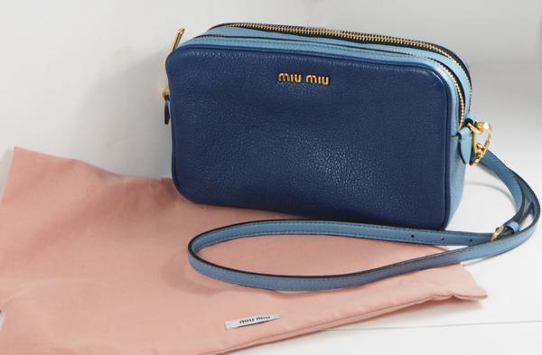 miumiu ミュウミュウ マドラス バイカラーブルーショルダー