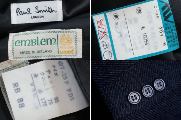 H938　Paul Smith ポールスミス　ブレザー JKT　93　L　175