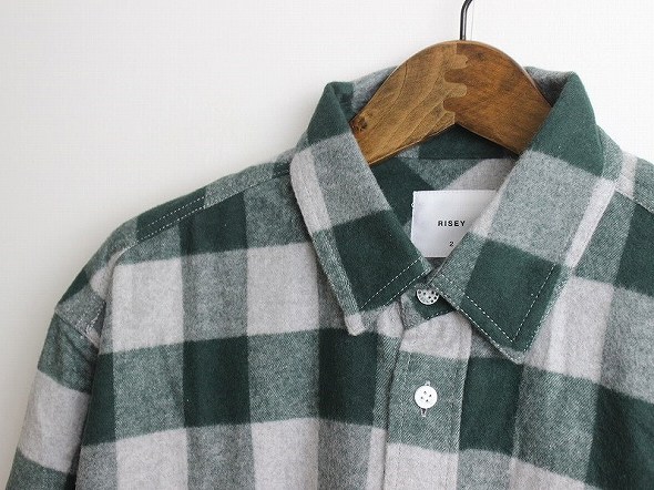 美品 2016AW RISEY ライジー HTRD SHIRT 2*チェック ネル シャツ