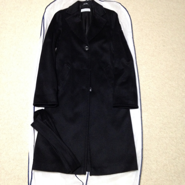 バーニーズニューヨーク カシミア100% ロングコート 黒 イタリア 