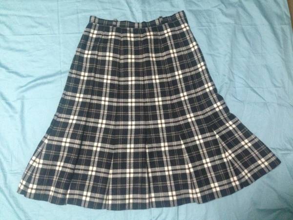 LEILIANレリアンウールチェックスカート13+美品wo