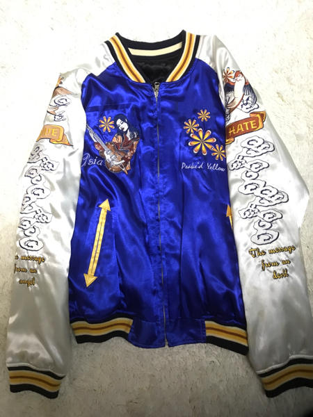 スカジャン PEAKEYELLOW 42サイズ リバーシブル Yellow PEAKED YELLOW