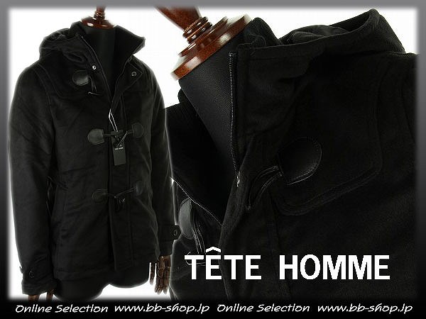 ◆7335◆定価3.1万♪Black on テットオム新品ダッフルコートM/黒