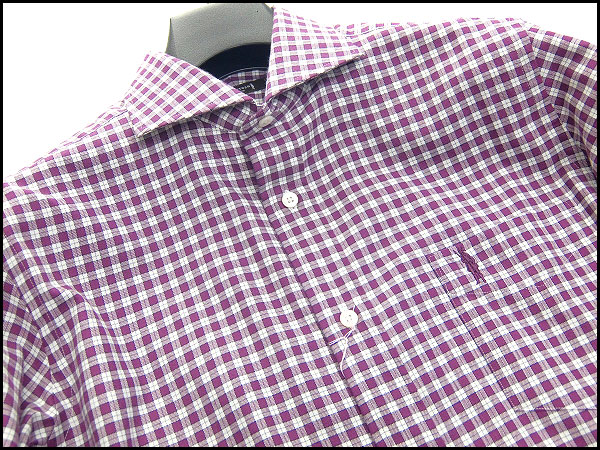 新品 マッキントッシュロンドン 微起毛ネルシャツM紫★I17539