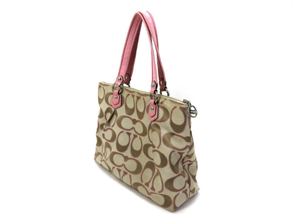 1円 美品 コーチ シグネチャー ショルダー トートバッグ DM398