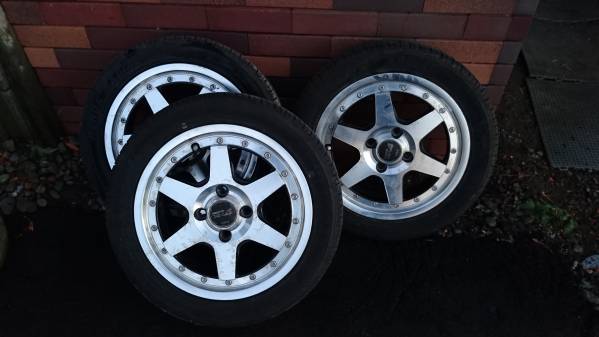 ラパン ワゴンR等 軽用 ロンシャン XR4 旧車 バリ溝 リム ツライチ