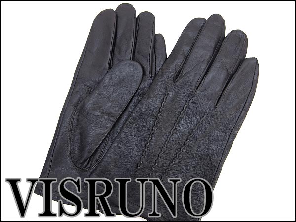 新品 ビサルノ ゴートスキンレザーグローブ24濃茶★手袋K8558