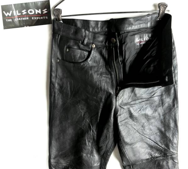 ▲WILSONSウィルソンズ本革 レザーパンツ 革パンツ バイカー W87